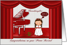 Congratulations on Piano Recital to Granddaughter Card Girl on Stage card