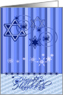 Hanukkah with an Elegant Display of Stars of David in Shades of Blue card