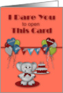 Birthday with an Array of Colorful Ballons and an Elephant card