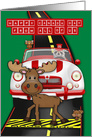 Canada Day From All Of Us, A Raccoon Driving a Red and White Car card