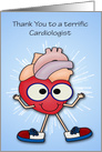 Thank You to Cardiologist with a Happy Heart in Front of Fireworks card