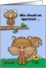 Squirrel Appreciation Day is Observed on January 21 Owl and Squirrel card