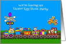 Invitation to Easter Egg Hunt Party General Bunny Train with Balloons card