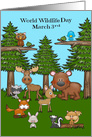 World Wildlife Day Observed on March 3rd Wildlife in the Forest card