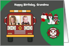 Birthday Photo Custom Relationship Firefighter Theme with Dalmatian card