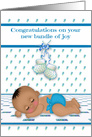 Congratulations on New Baby Boy with a Dark skinned Sleeping Baby card