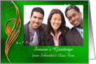 Happy Holidays Business Photo Card Custom Name with Multi-Color card