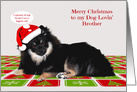 Christmas to my Dog-Lovin’ Brother with a Pomeranian Wearing a Hat card
