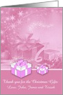 Thank you for the Christmas Gifts Custom Name with Display of Presents card