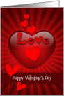 Valentine’s Day with a Large Red Heart Against a Spiral Background card