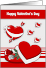 Valentine’s Day with a Colorful Array of Hearts and Beautiful Roses card