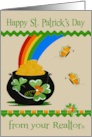 St. Patrick’s Day from Realtor with a Big Pot of Gold and Butterflies card