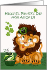 St. Patrick’s Day from All Of Us with a Lion Wearing a Crown on Green card