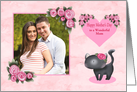 Mother’s Day Custom Photo Card with Delegate Flowers and a Cat card