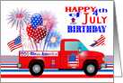 Birthday on 4th of July with an All American Colorful Design card