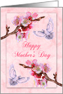 Mother’s Day with Beautiful Colored Flowers and Doves in Flight card