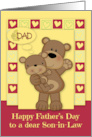 Father’s Day to Son in Law with a Papa Bear Holding HIs Baby Boy card