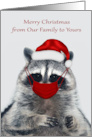 Christmas from Our Family to Yours during Covid 19 with a Raccoon card