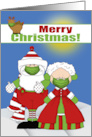 Christmas during Covid 19 with Santa Claus and His Crew Wearing Masks card