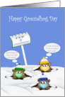 Groundhog Day during Covid 19 with Cute Groundhogs Wearing Masks card