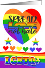 Pride Month Observed in June with LGBTQ in Pride Colors and Hearts card