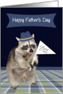 Father’s Day with a Handsome Raccoon Dressed Like a Dad card
