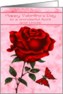 Valentine’s Day to Aunt and Uncle with a Red Rose and a Butterfly card