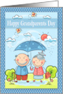 Grandparents Day Cute Grandparents Under a Polka Dot Umbrella card