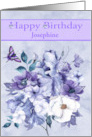 Birthday Custom Name Featuring the Color of the Year in Flowers card