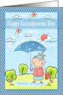 Grandparents Day to Grandma a Cute Grandma under an Umbrella card