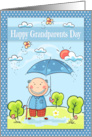 Grandparents Day to Grandpa a Cute Grandpa under an Umbrella card