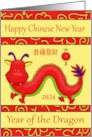 Chinese New Year Custom Year of the Dragon 2024 with a cute Dragon card