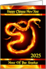 Chinese New Year 2025 the Year of the Snake with a Glowing Snake card