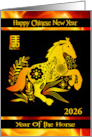 Chinese New Year Custom 2026 Year of the Horse with a Horse card