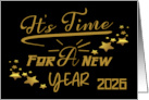 New Year 2024 Fancy Text with Stars on a Black Background card