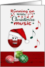 Christmas Adult Humor with a Smiling Wine Glass and Musical Notes card