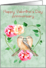 Wedding Anniversary on Valentine’s Day with a Flower Wreath card