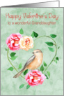 Valentine’s Day to Granddaughter with a Beautiful Flower Wreath card