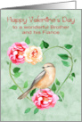 Valentine’s Day to Brother and Fiance with a Beautiful Heart Wreath card