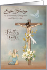 Easter Blessings to Daughter and Son in Law with Jesus on a Cross card