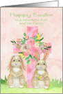 Easter to Aunt and Family with a Beautiful Flowered Cross and Rabbits card