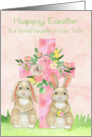 Easter to Daughter in Law To Be a Beautiful Flowered Cross and Rabbits card