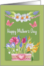 Mother’s Day with Beautiful Bouquet of Spring Flowers and Butterflies card