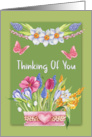 Thinking of You Blank Inside with Beautiful Bouquet of Spring Flowers card