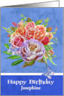 Birthday Custom Name with a Beautiful Bouquet of Flowers card