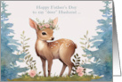 Father’s Day to Husband with a Beautiful Deer Wearing Flowers card
