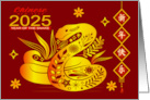 Chinese New Year 2025 Year of the Snake with a Colorful Snake card