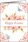 Easter with Pantone Color of the Year Peach Fuzz with Flowers card