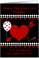 Birthday on Valentine’s Day to Ex Father in Law with Red Hearts card