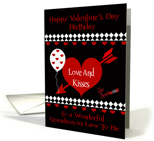 Birthday on Valentine's Day To Grandson-in-Law To Be, Red hearts card